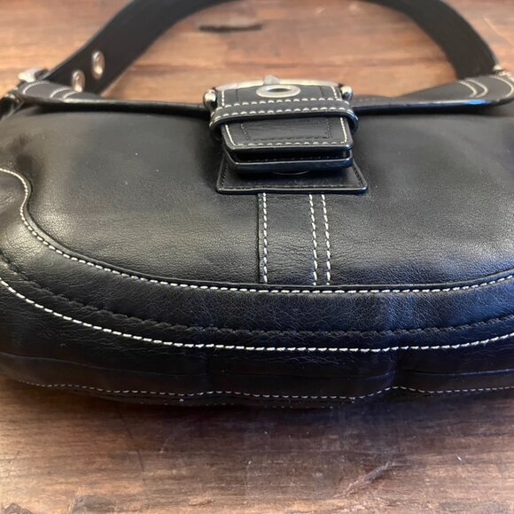 Vintage Y2K Coach Black Leather Soho Shoulder Bag - Picture 14 of 16